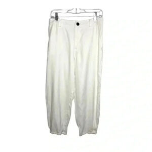 Zara White Cargo Utility Tapered Pants